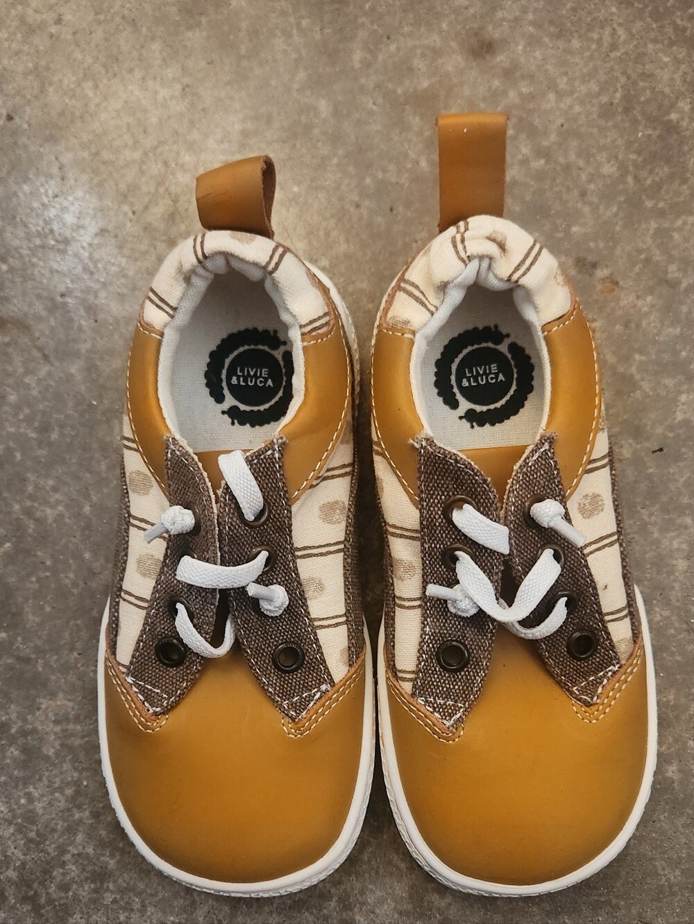 Livie & Luca Mustard and Brown Toddler Sneakers